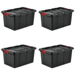 Sterilite 27-Gallon Large Stackable Rugged Storage Tote Container With Red Latching Clip Lid For Garage, Attic, Worksite, Or Camping, Black 11 Sterilite 27-Gallon Large Stackable Rugged Storage Tote Container With Red Latching Clip Lid For Garage, Attic, Worksite, Or Camping, Black -IRIS Storage Deals Store GUEST 88fd869e bfa5 44ed 8a6b d52afeda7c7c