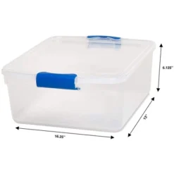Homz Heavy Duty Modular Clear Plastic Stackable Storage Tote Containers With Latching And Locking Lids, 15.5 Quart Capacity, 4 Pack -IRIS Storage Deals Store GUEST 89f79e28 7ac0 4e70 b67b 17a971032b70