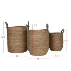 Set Of 3 Baskets Brown Woven Seagrass By Foreside Home & Garden 9 Set Of 3 Baskets Brown Woven Seagrass By Foreside Home & Garden -IRIS Storage Deals Store GUEST 8ac78aa1 73e7 4bb0 af14 a37f3c184e2f