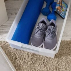 IRIS 40qt Underbed Plastic Storage Container With Lid And Buckles Clear -IRIS Storage Deals Store GUEST 8b732036 2cf0 4f3c 9cba f12511164189