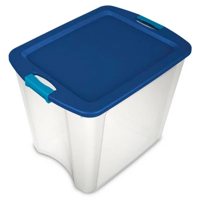 Sterilite 26 Gallon Plastic Latch & Carry Storage Bin Tote Baskets With Comfortable Handles For Household And Office Organization 1 Sterilite 26 Gallon Plastic Latch & Carry Storage Bin Tote Baskets With Comfortable Handles For Household And Office Organization