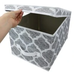 Home Basics Arabesque Large Non-Woven Storage Box With Label Window, Grey 9 Home Basics Arabesque Large Non-Woven Storage Box With Label Window, Grey -IRIS Storage Deals Store GUEST 8bda3b5b 4299 4453 8304 32a8e6ffd84c