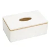 Classic Touch White Decorative Tissue Holder Gold Rim Design