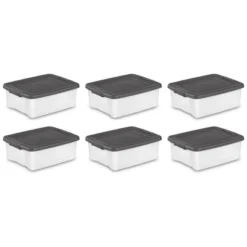 Sterilite 25 Qt ShelfTote Gray Lid Clear Base W/Gray Latches 12 Sterilite 25 Qt ShelfTote Gray Lid Clear Base W/Gray Latches -IRIS Storage Deals Store GUEST 8dc50b10 6cf1 4272 8f87 b8d513675e01