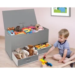 Up And Down Toy And Storage Box And Bench With Two Baskets - Gray -IRIS Storage Deals Store GUEST 8e4ea12a 78ff 4d8a aa29 6ddd9700826f