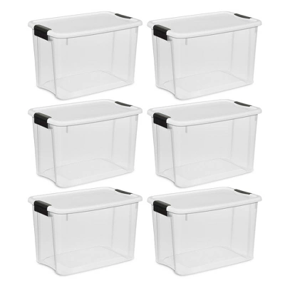Sterilite 30 Quart Clear Plastic Stackable Storage Container Bin Box Tote With White Latching Lid Organizing Solution For Home & Classroom 6 Sterilite 30 Quart Clear Plastic Stackable Storage Container Bin Box Tote With White Latching Lid Organizing Solution For Home & Classroom - Image 6