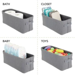 MDesign Cotton Fabric Bathroom Storage Organizer Bin, Tall, 4 Pack -IRIS Storage Deals Store GUEST 8f791abb a75d 4bcd 994d d10abd767ad1