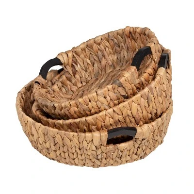 Honey-Can-Do 3pc Round Natural Baskets Wood 7 Honey-Can-Do 3pc Round Natural Baskets Wood - Image 7