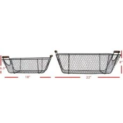 Set Of 2 Oblong Black Metal & Wood Baskets - Foreside Home & Garden -IRIS Storage Deals Store GUEST 90f4b592 ee86 4612 82f1 8d65b1bcdb3f