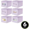 MDesign Child/Kids Fabric Closet Storage Box, Large, Polka Dot, 6 Pack