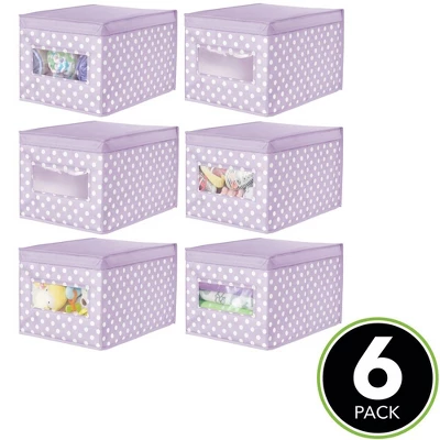 MDesign Child/Kids Fabric Closet Storage Box, Large, Polka Dot, 6 Pack 1 MDesign Child/Kids Fabric Closet Storage Box, Large, Polka Dot, 6 Pack