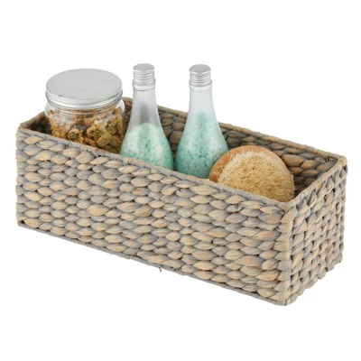 MDesign Natural Woven Water Hyacinth Bathroom Storage Organizer Basket 3 MDesign Natural Woven Water Hyacinth Bathroom Storage Organizer Basket - Image 3