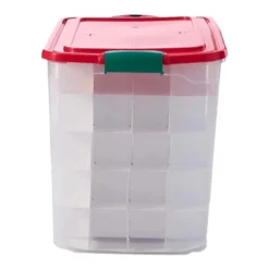 Homz 112 Quart Stackable Durable Plastic Clear Base Holiday Storage Container Tote Box With Latching Carry Handles And Dividers, Clear (2 Pack) 6 Homz 112 Quart Stackable Durable Plastic Clear Base Holiday Storage Container Tote Box With Latching Carry Handles And Dividers, Clear (2 Pack) -IRIS Storage Deals Store GUEST 91cdae8f ba3c 4ffb 9689 aa73b2825e22