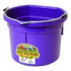 Little Giant P8FBPURPLE 2 Gallon All Purpose Heavy Duty Farm Flat Back Plastic Buckets For Supplies, Toys, Laundry, And Water, Purple, (12 Pack)