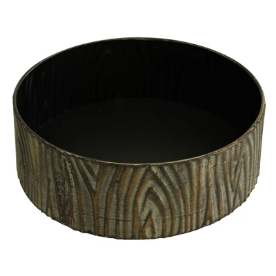 Set Of 2 Round Antique Bronze Metal Boxes With Bird Handled Lid - Olivia & May 5 Set Of 2 Round Antique Bronze Metal Boxes With Bird Handled Lid - Olivia & May - Image 5