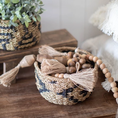 Black Rope & Seagrass Basket - Foreside Home & Garden 4 Black Rope & Seagrass Basket - Foreside Home & Garden - Image 4