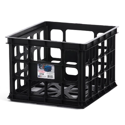 Sterilite Plastic Black Storage Box Milk Crate Containers Home 1 Sterilite Plastic Black Storage Box Milk Crate Containers Home