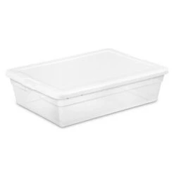 Sterilite Multipurpose Clear Plastic Stacking Storage Container Tote With Secure Lid For Under Bed Or Closet Organization -IRIS Storage Deals Store GUEST 94ecdc2c e2c2 46de 896b 0916cd126b04