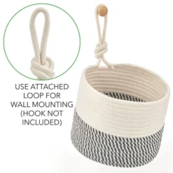 MDesign Woven Cotton Rope Bathroom Basket With Tie Handle, Set Of 2 -IRIS Storage Deals Store GUEST 9633c021 09b6 42c5 b18d ad666839ac4f
