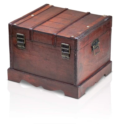 Brynnberg 9,4"x8,3"x7,1" Wooden Padlock Pirate Treasure Chest Storage Box - Handmade, Vintage 3 Brynnberg 9,4"x8,3"x7,1" Wooden Padlock Pirate Treasure Chest Storage Box - Handmade, Vintage - Image 3