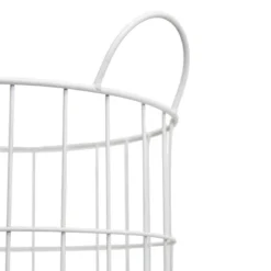 White Metal Rolling Basket - Foreside Home & Garden 10 White Metal Rolling Basket - Foreside Home & Garden -IRIS Storage Deals Store GUEST 9927631b 3d0e 4088 95af 1587a7c69d54