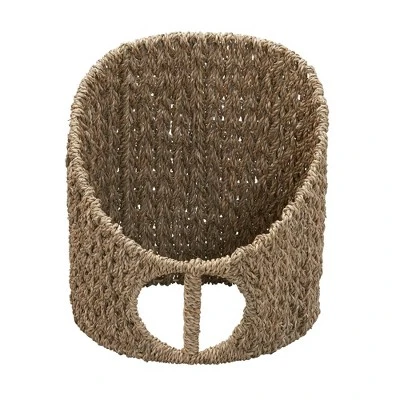 Household Essentials Oval Magazine Rack Seagrass 2 Household Essentials Oval Magazine Rack Seagrass - Image 2