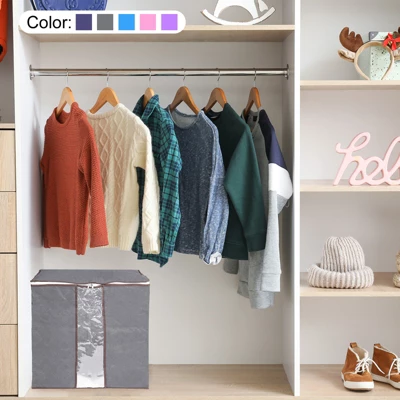 Unique Bargains Foldable Clothes Storage Bags With Reinforced Handle For Clothes Bedding Blankets 5 Unique Bargains Foldable Clothes Storage Bags With Reinforced Handle For Clothes Bedding Blankets - Image 5