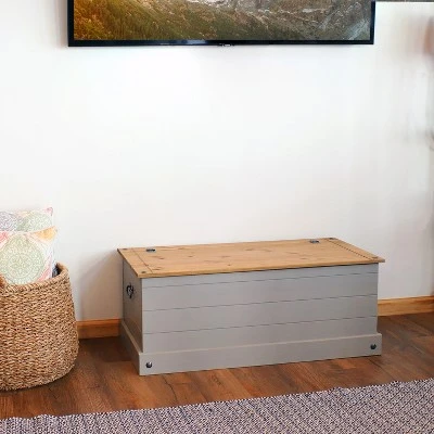 Sunnydaze Decor Sunnydaze Indoor Trunk With Handles - Solid Pine Construction - 39.5" W 1 Sunnydaze Decor Sunnydaze Indoor Trunk With Handles - Solid Pine Construction - 39.5" W