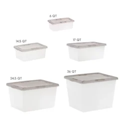 IRIS 8pk 4.25 Gallon Snap Top Plastic Storage Box Clear With Gray Lid -IRIS Storage Deals Store GUEST 9a6fd298 8e65 4d10 b864 a89fe160b3f5