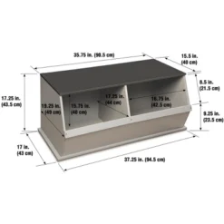 Two Bin Stackable Storage Cubby - Woodgrain/Gray -IRIS Storage Deals Store GUEST 9aa058a3 4e8b 4250 bfbe 354ec858938c