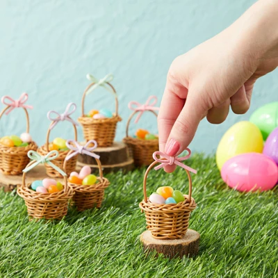 Juvale 24 Pack Rattan Tiny Baskets With Handles For Birthday Easter Decor Party Favors Or Baby Shower, 2.7 In 1 Juvale 24 Pack Rattan Tiny Baskets With Handles For Birthday Easter Decor Party Favors Or Baby Shower, 2.7 In