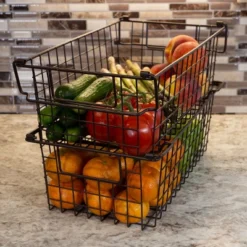 Set Of 2 Storage Bins - Basket Set For Toy, Kitchen, Closet, And Bathroom Storage - Medium Shelf Organizers With Handles By Home-Complete (Brown) -IRIS Storage Deals Store GUEST 9b70f6d5 d782 4939 983a 8e97ebf51e40