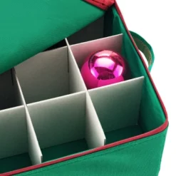 Ornament Storage Box - Holiday Organizer With 75 Compartments, Dividers For Christmas Bulbs And Decorations, And Zip-Up Lid By Tiny Tim Totes (Green) -IRIS Storage Deals Store GUEST 9cfd3cea d5e6 4418 8090 7aa6987a2f86