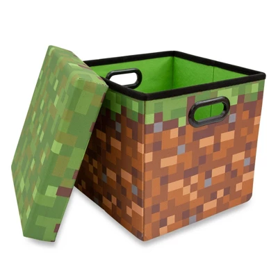 Ukonic Minecraft 13-Inch Fabric Storage Bin Cube Organizers With Lids | Set Of 4 4 Ukonic Minecraft 13-Inch Fabric Storage Bin Cube Organizers With Lids | Set Of 4 - Image 4