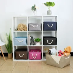 PiccoCasa Home Closet Clothes Box Cotton Fabric Decorative Storage Bins Small Chocolate Color 1 Pc -IRIS Storage Deals Store GUEST 9e18d2a4 40a2 430f ac74 339751ddae6b