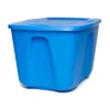 Homz 18 Gallon Medium Standard Stackable Plastic Storage Container Bin With Secure Snap Lid For Home Organization, Blue, 4 Pack