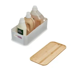 Large Handled Bin With Bamboo Lid Coconut - IDESIGN -IRIS Storage Deals Store GUEST 9eed0919 60a5 4097 8ddc fe9de675ad03