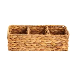 Farmlyn Creek 2 Pack Decorative Water Hyacinth Storage Baskets With 3 Compartments For Bathroom, Laundry Room, Nursery -IRIS Storage Deals Store GUEST 9f57945f 57eb 4668 9892 c0b635ebc352