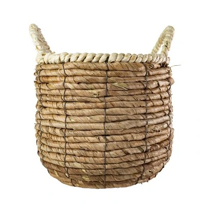 Wrapped Rim Basket Banana Leaf, Corn Husk & Metal - Foreside Home & Garden 4 Wrapped Rim Basket Banana Leaf, Corn Husk & Metal - Foreside Home & Garden - Image 4