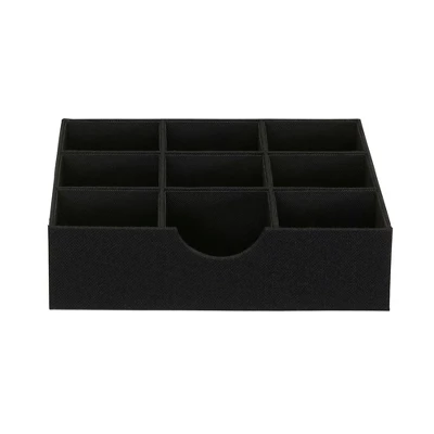 Household Essentials Set Of 2 9-Section Drawer Trays Black Linen 5 Household Essentials Set Of 2 9-Section Drawer Trays Black Linen - Image 5