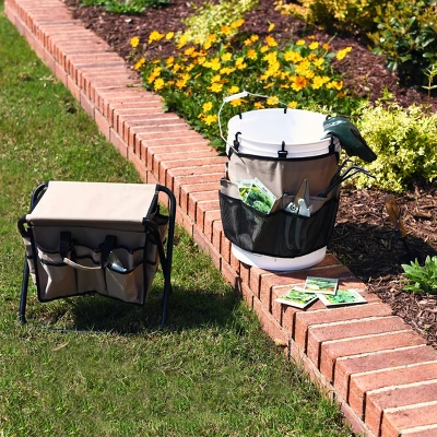 Household Essentials Bucket Caddy Tan/Black 2 Household Essentials Bucket Caddy Tan/Black - Image 2