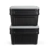 Rubbermaid 24 Gallon Action Packer Lockable Latch Indoor And Outdoor Storage Box Container, Black (2 Pack)