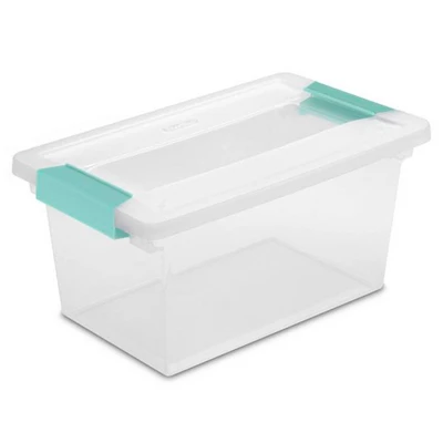 Sterilite 64 Quart Large Latching Stackable Clear Plastic Storage Tote Box, 12 Pack & Deep Clip Container Bins For Organization And Storage, 4 Pack 1 Sterilite 64 Quart Large Latching Stackable Clear Plastic Storage Tote Box, 12 Pack & Deep Clip Container Bins For Organization And Storage, 4 Pack