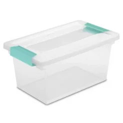 Sterilite Medium Clip Latch Lid Storage Container Tote, 12 Pack, And Small Clip Latch Lid Storage Container Tote, 12 Pack For Home Organization