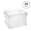 Sterilite Convenient Miniature Square Small Multi Functional Storage Solution Organizing Crate For Bedrooms, Offices, And Dorms, Clear (36 Pack)