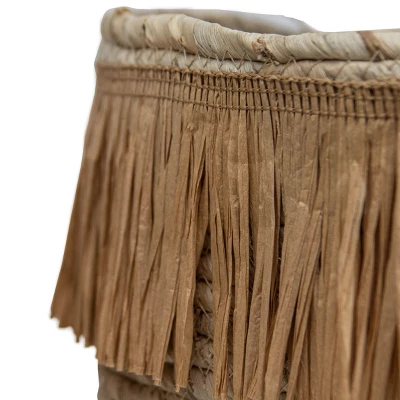 Set Of 2 Natural Woven Natural Corn Husk & Faux Raffia Basket - Foreside Home & Garden 2 Set Of 2 Natural Woven Natural Corn Husk & Faux Raffia Basket - Foreside Home & Garden - Image 2