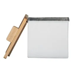 White Enamel Metal Lidded Decorative Storage Canister - Foreside Home & Garden 11 White Enamel Metal Lidded Decorative Storage Canister - Foreside Home & Garden -IRIS Storage Deals Store GUEST a19ad3f1 2f3c 4215 a30e 32ac5a118662