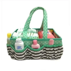 Bacati - Elephants Mint/Yellow/Gray Storage Caddy