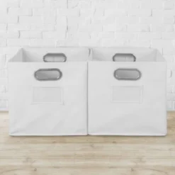 Niche Cubo 2pk Foldable Fabric Storage Bin With Label Holder White