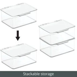 MDesign Plastic Craft Room Storage Organizer Box With Hinged Lid, 8 Pack, Clear 10 MDesign Plastic Craft Room Storage Organizer Box With Hinged Lid, 8 Pack, Clear -IRIS Storage Deals Store GUEST a2bd509b 4a1c 4581 a69a 10461dee7744